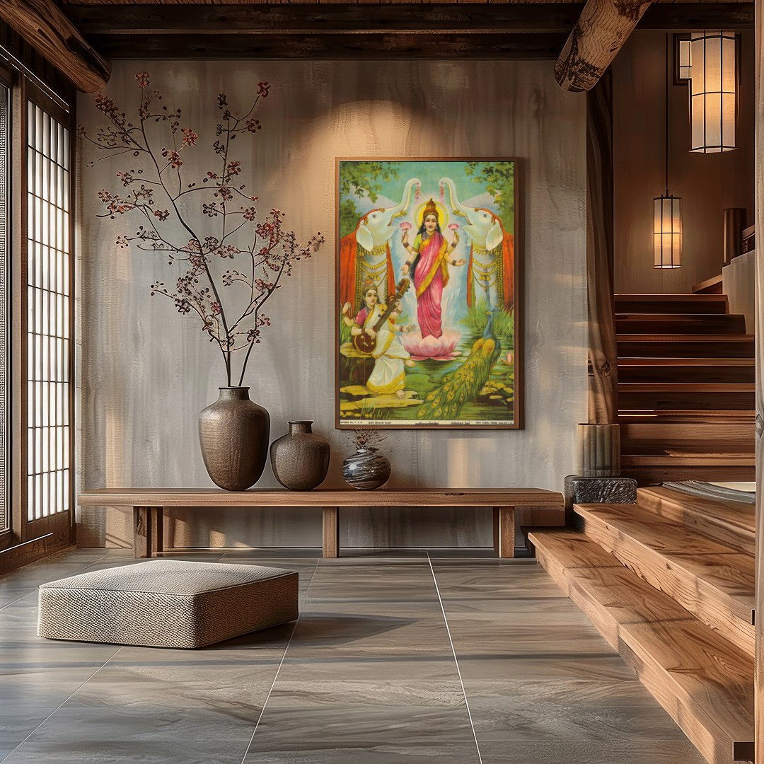 Immerse your space in the divine with this vibrant artwork capturing a moment of celestial for Hall