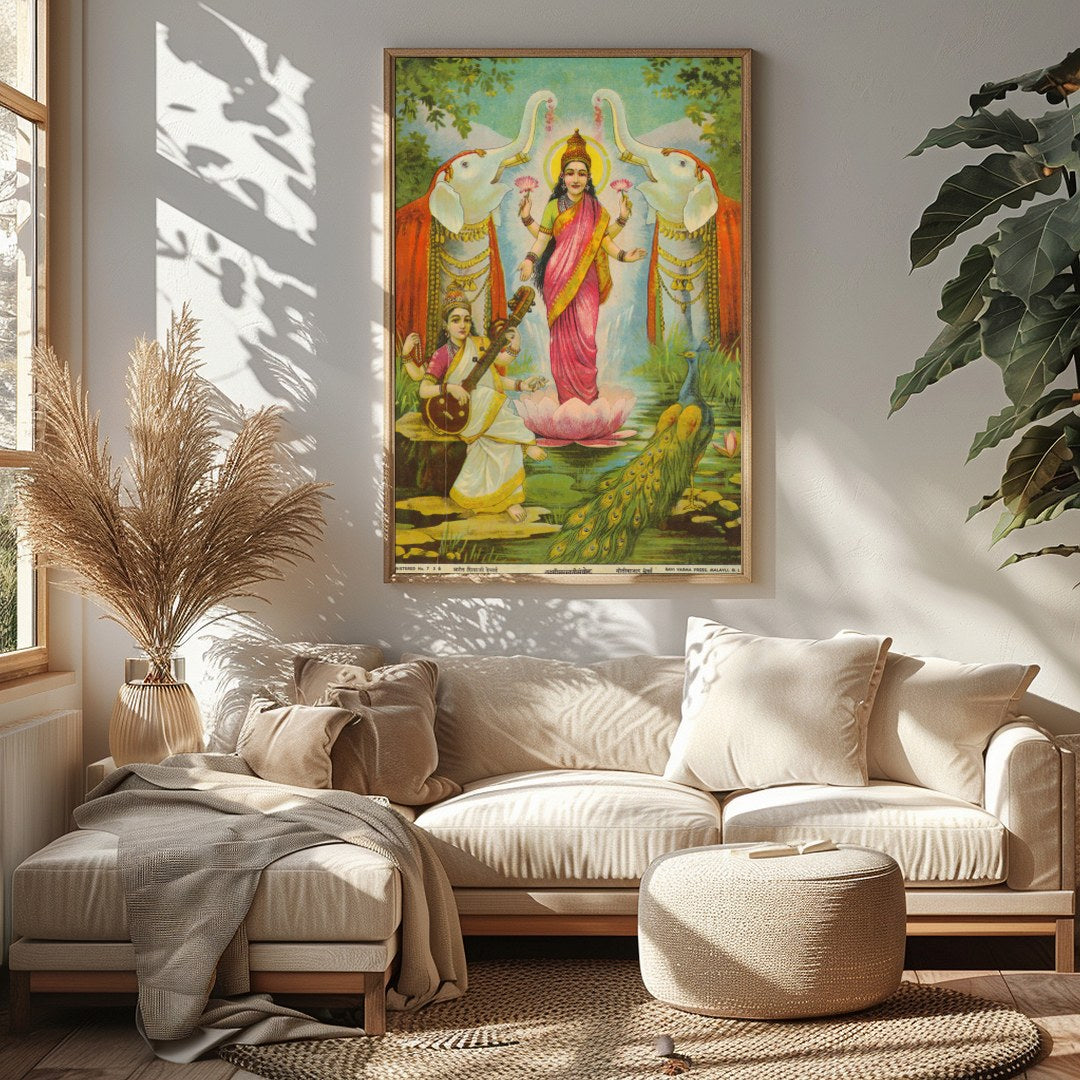 Immerse your space in the divine with this vibrant artwork capturing a moment of celestial for Sitting Area