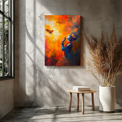 Immerse yourself in the vibrant aura of 'Divine Harmony with Nature', an exquisite piece depicting for Entrance