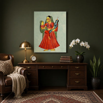Experience the tender maternal love captured in this exquisite Kalighat painting. Yashoda, for Study