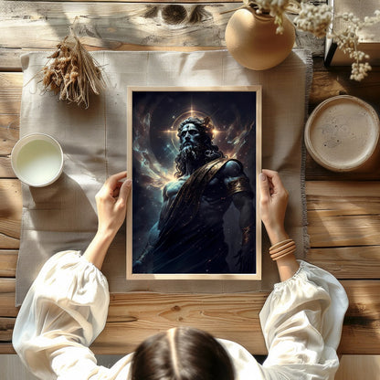 Elevate your space with 'Divine Majesty,' a captivating piece of wall art depicting a celestial for Kitchen