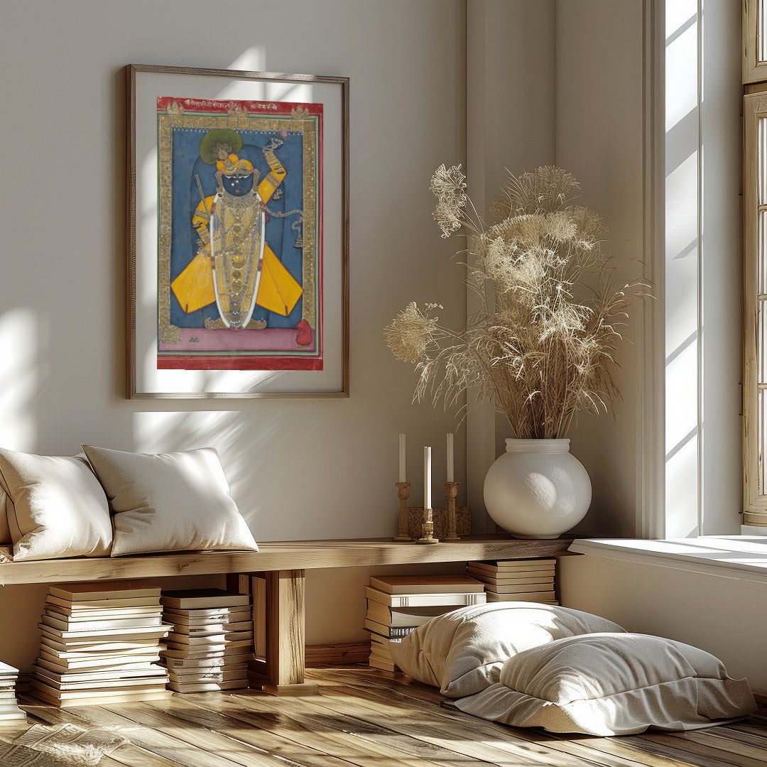 Experience a slice of history with 'Divine Majesty in Traditional Garb'. This exquisite piece for decor