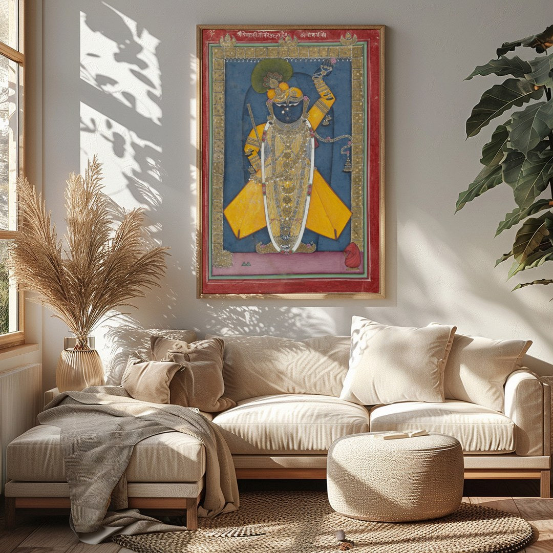 Experience a slice of history with 'Divine Majesty in Traditional Garb'. This exquisite piece for Sitting Area