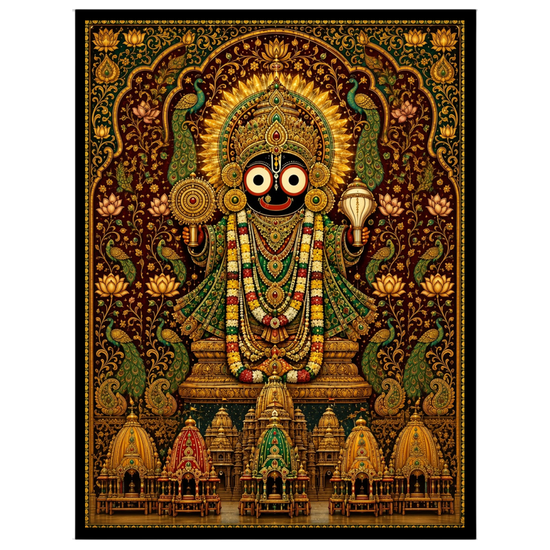 Experience the mesmerizing beauty of Lord Jagannath depicted in this masterful Pattachitra artwork. for abode