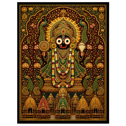 Experience the mesmerizing beauty of Lord Jagannath depicted in this masterful Pattachitra artwork. for abode