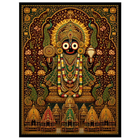 Experience the mesmerizing beauty of Lord Jagannath depicted in this masterful Pattachitra artwork. for abode