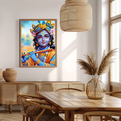 Immerse your space with this enchanting depiction of a divine figure playing the flute. The for Extra Kitchen