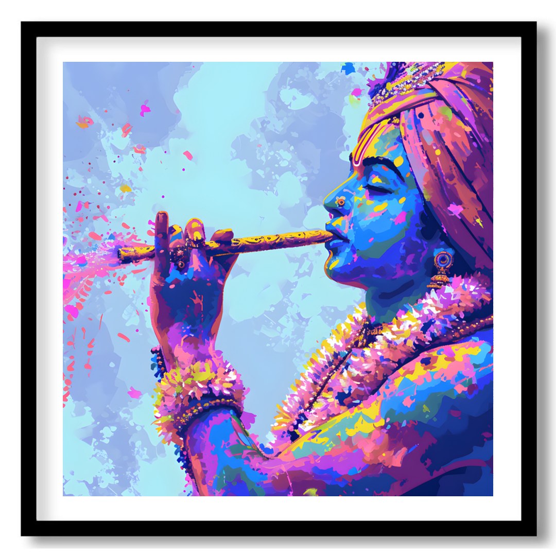 Experience an explosion of color and spirituality with this captivating wall art piece. The artwork for abode