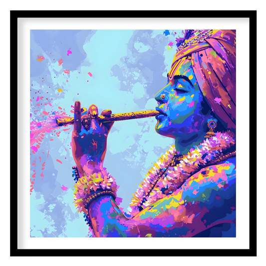 Experience an explosion of color and spirituality with this captivating wall art piece. The artwork for abode