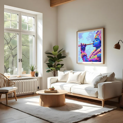 Experience an explosion of color and spirituality with this captivating wall art piece. The artwork for Living Room
