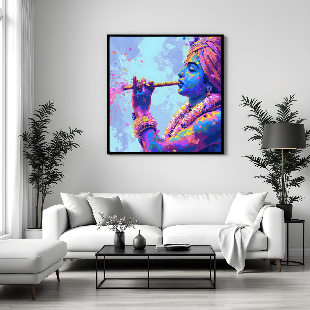 Experience an explosion of color and spirituality with this captivating wall art piece. The artwork for Sitting Area