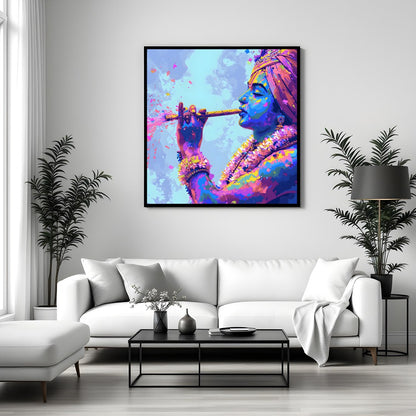 Experience an explosion of color and spirituality with this captivating wall art piece. The artwork for Sitting Area