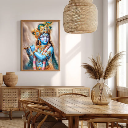 Experience the serene elegance of the Divine Melody Krishna wall art. This stunning piece captures for Extra Kitchen