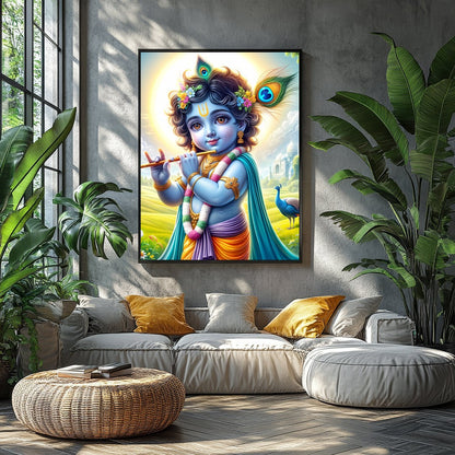 Illuminate your space with this captivating artwork depicting the serene and divine presence of for Balcony