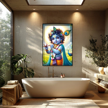 Illuminate your space with this captivating artwork depicting the serene and divine presence of for Bathroom