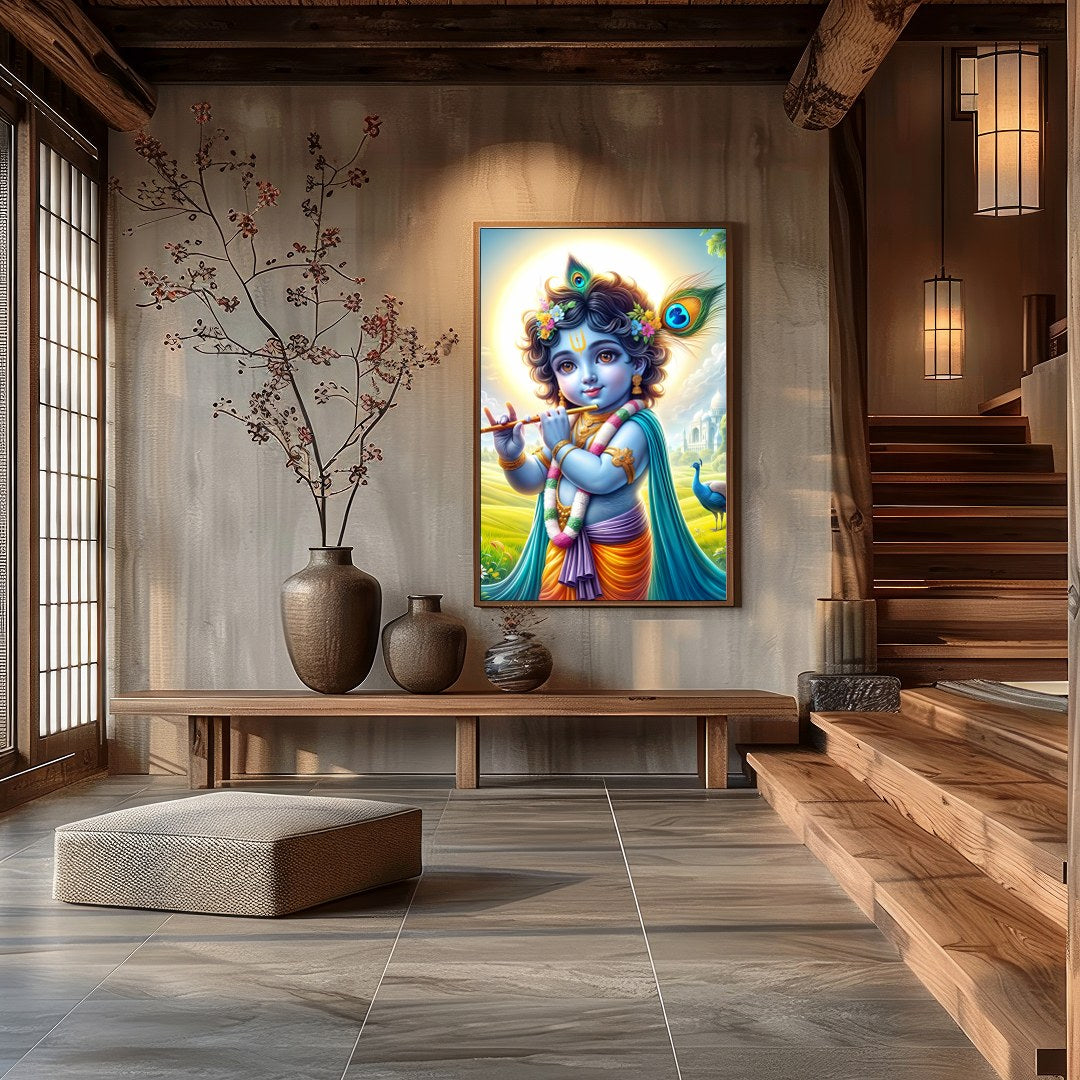 Illuminate your space with this captivating artwork depicting the serene and divine presence of for Hall