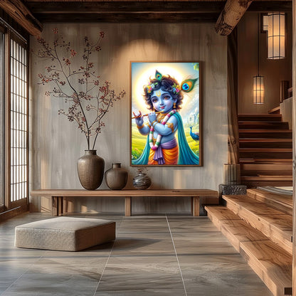 Illuminate your space with this captivating artwork depicting the serene and divine presence of for Hall