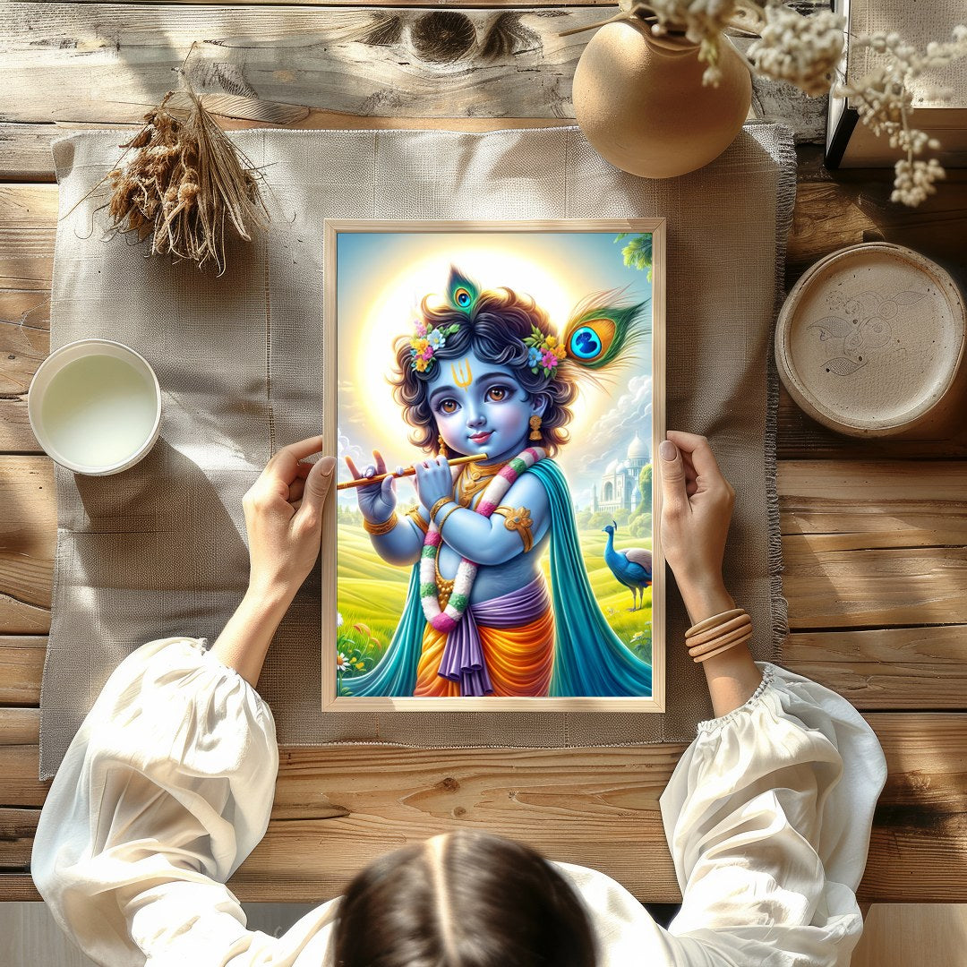 Illuminate your space with this captivating artwork depicting the serene and divine presence of for Kitchen