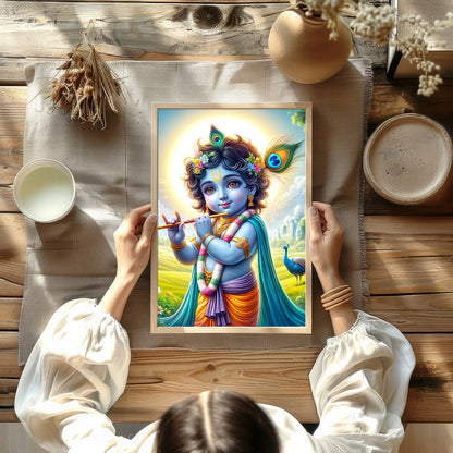 Illuminate your space with this captivating artwork depicting the serene and divine presence of for Kitchen