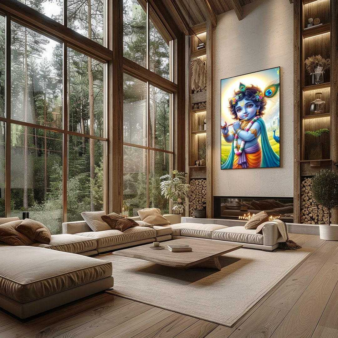 Illuminate your space with this captivating artwork depicting the serene and divine presence of for Living Room