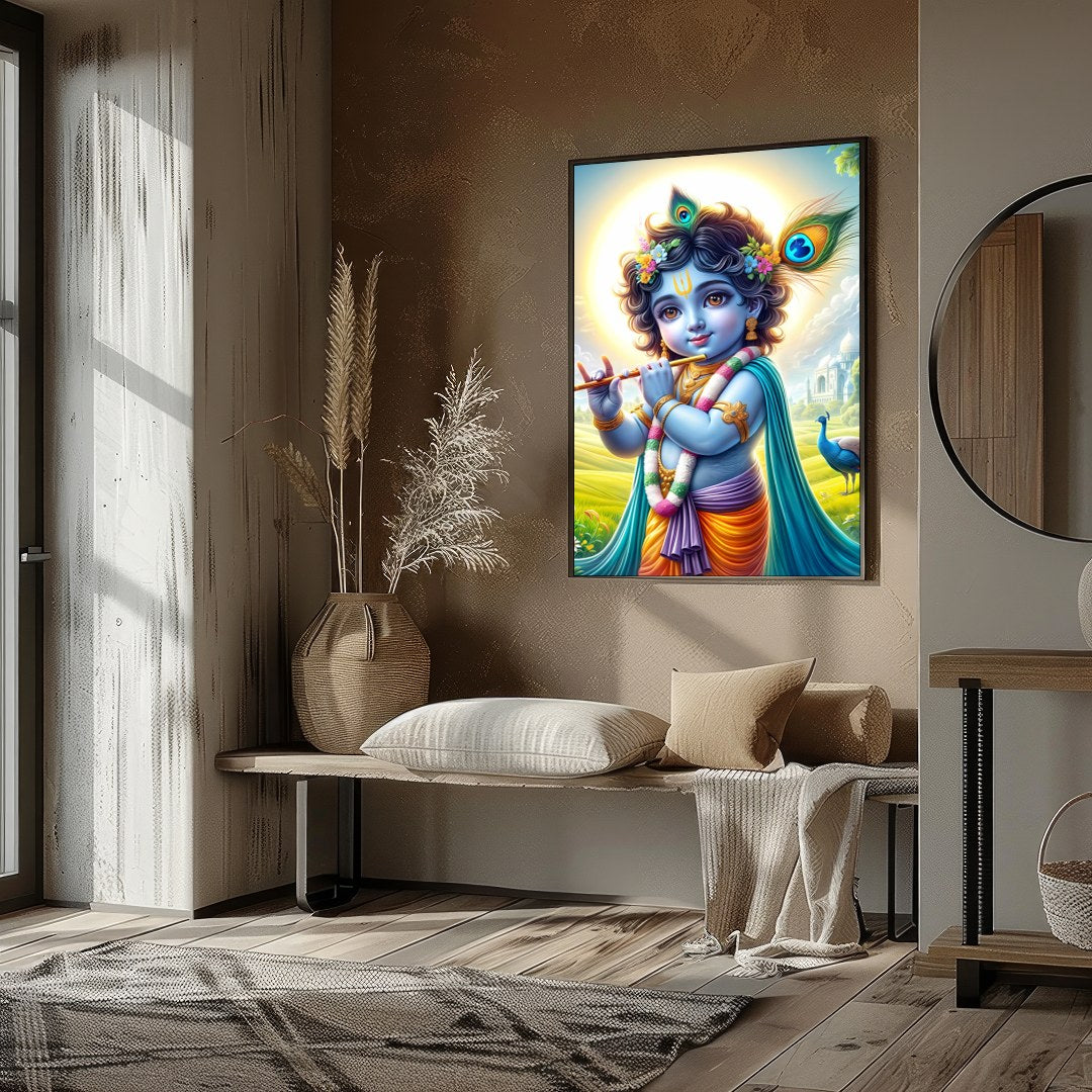 Illuminate your space with this captivating artwork depicting the serene and divine presence of for sanctuary