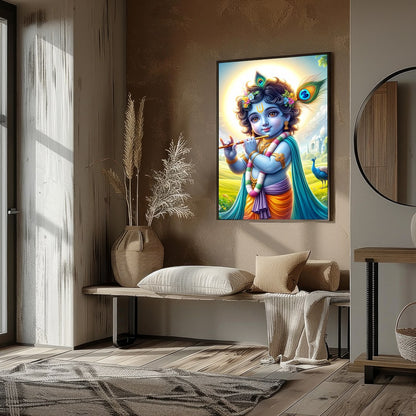 Illuminate your space with this captivating artwork depicting the serene and divine presence of for sanctuary