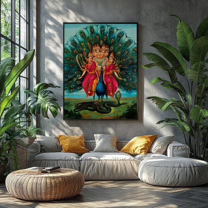 Experience the spiritual grandeur with 'Divine Multitude', a captivating artwork that portrays a for Balcony
