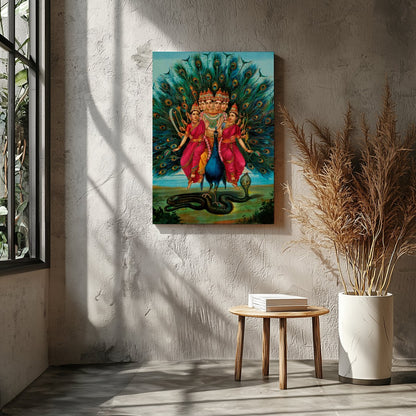 Experience the spiritual grandeur with 'Divine Multitude', a captivating artwork that portrays a for Entrance