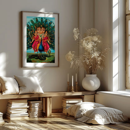 Experience the spiritual grandeur with 'Divine Multitude', a captivating artwork that portrays a for sanctuary