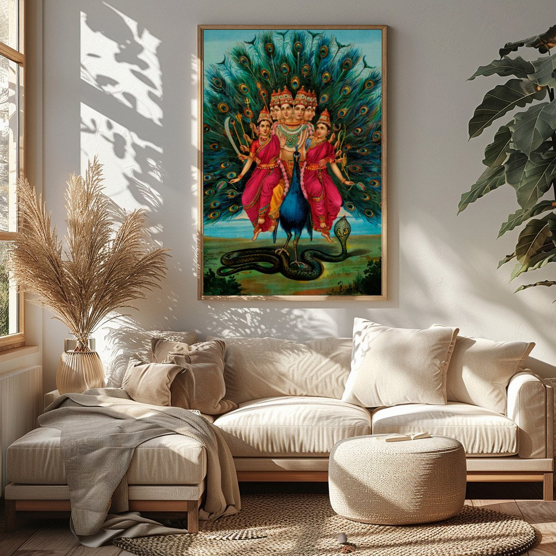 Experience the spiritual grandeur with 'Divine Multitude', a captivating artwork that portrays a for Sitting Area