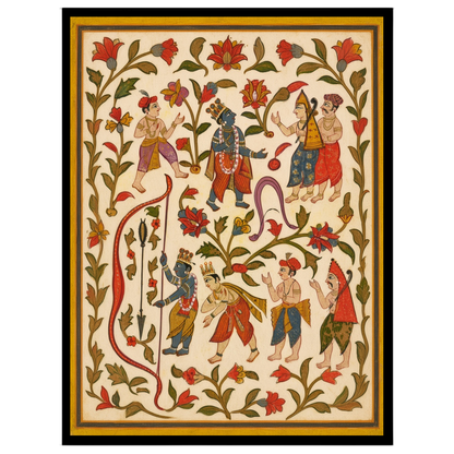 Experience the captivating allure of traditional Indian art with this Pichwai piece, illustrating for living-space