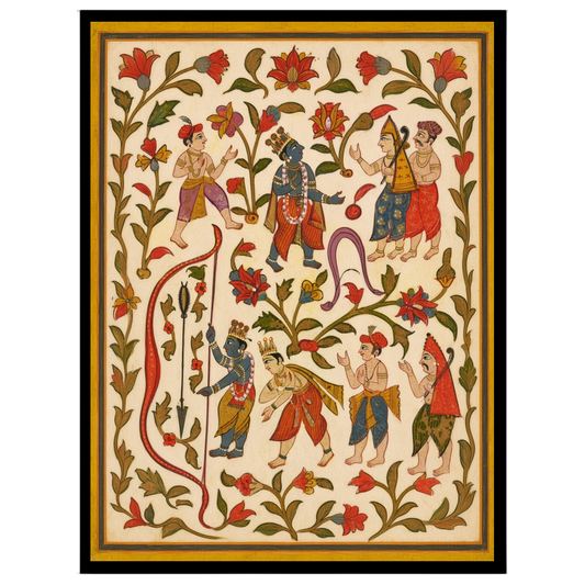 Experience the captivating allure of traditional Indian art with this Pichwai piece, illustrating for living-space