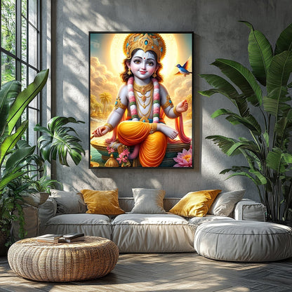 Illuminate your space with 'Divine Radiance,' featuring a celestial child set against a heavenly for Balcony