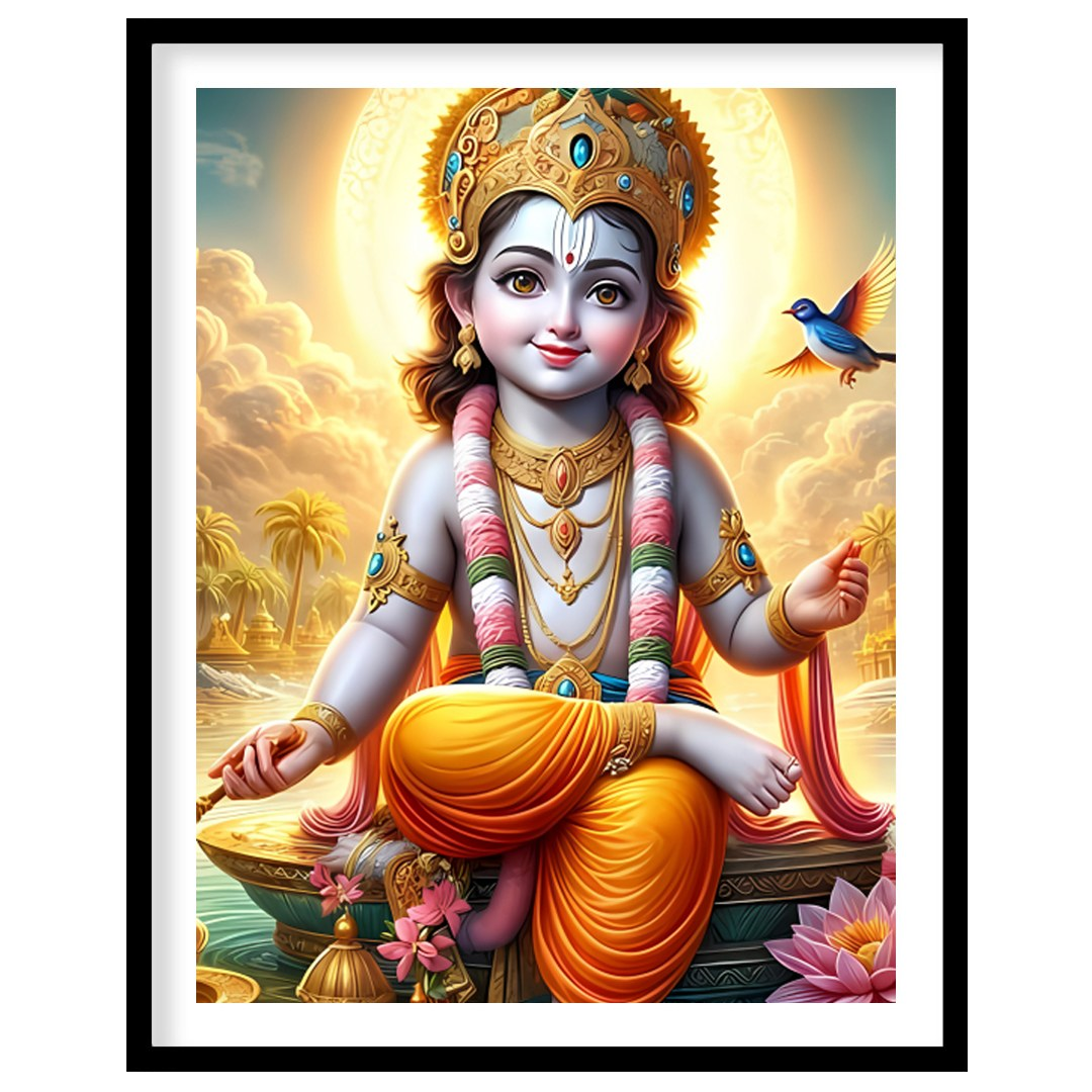 Illuminate your space with 'Divine Radiance,' featuring a celestial child set against a heavenly for sweet-home