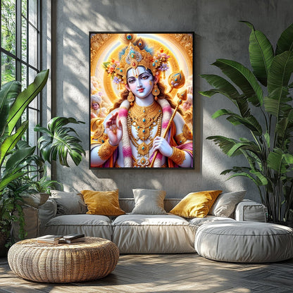 Immerse yourself in the spiritual grace and vibrant colors of this mystical artwork. Featuring an for Balcony