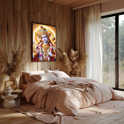 Immerse yourself in the spiritual grace and vibrant colors of this mystical artwork. Featuring an for Bedroom