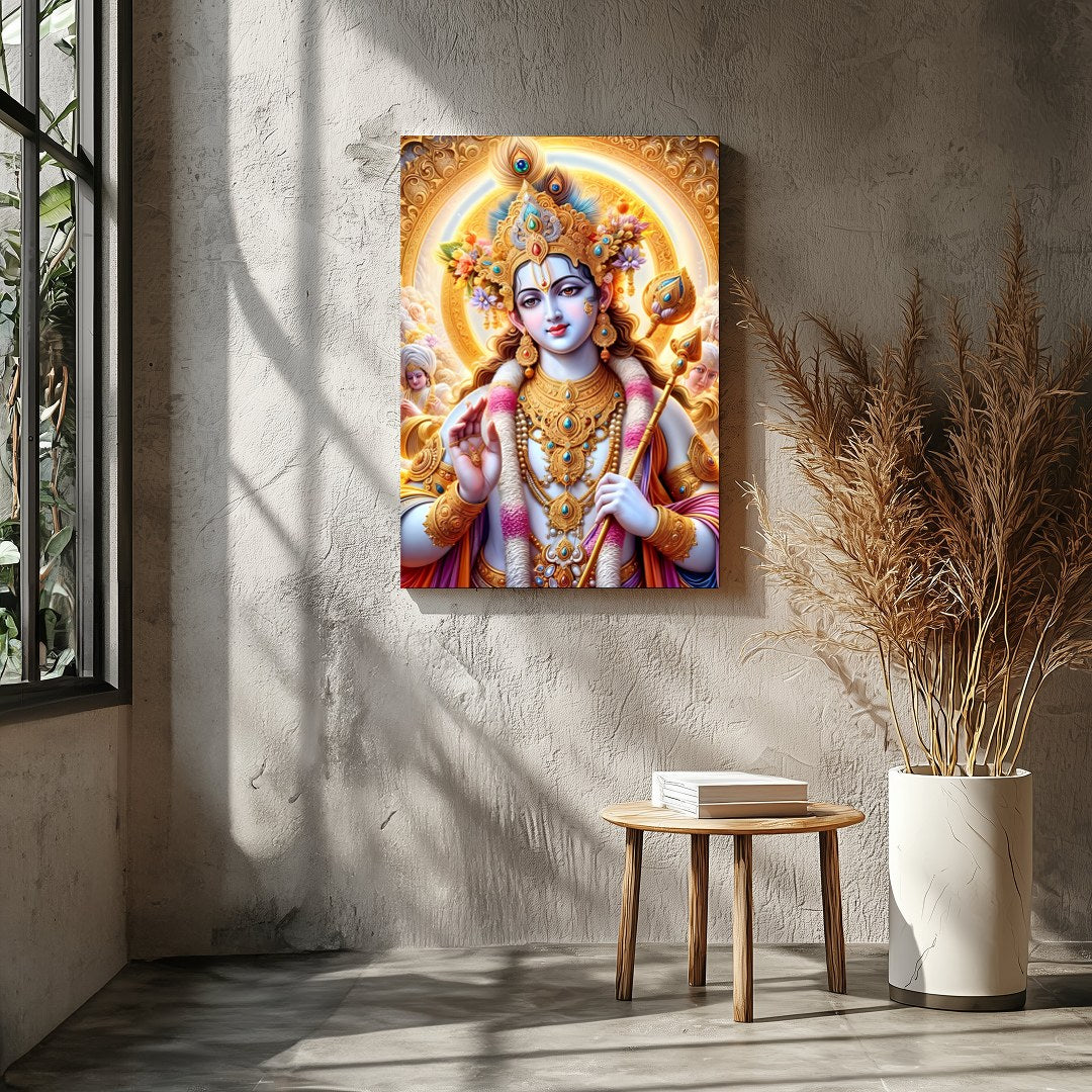 Immerse yourself in the spiritual grace and vibrant colors of this mystical artwork. Featuring an for Entrance