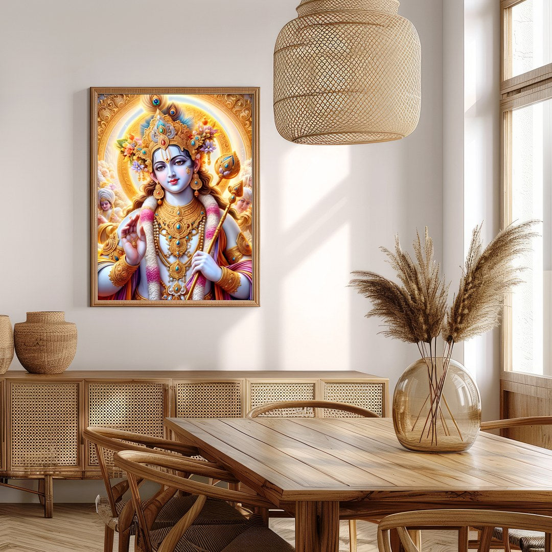 Immerse yourself in the spiritual grace and vibrant colors of this mystical artwork. Featuring an for Extra Kitchen