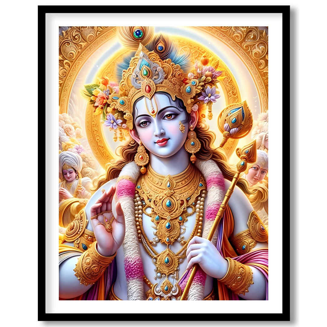 Immerse yourself in the spiritual grace and vibrant colors of this mystical artwork. Featuring an for interior