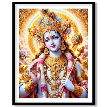 Immerse yourself in the spiritual grace and vibrant colors of this mystical artwork. Featuring an for interior