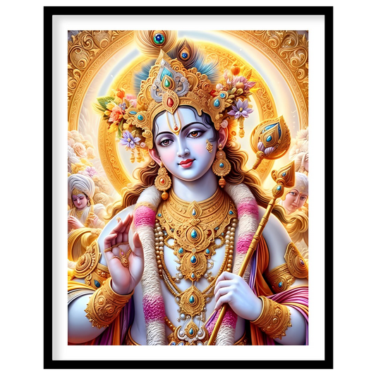 Immerse yourself in the spiritual grace and vibrant colors of this mystical artwork. Featuring an for interior