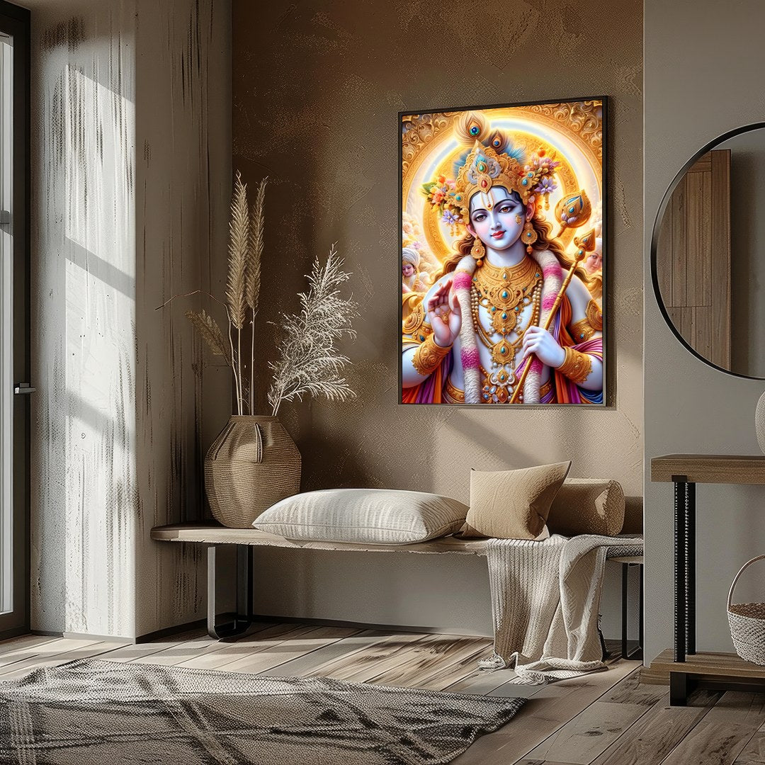 Immerse yourself in the spiritual grace and vibrant colors of this mystical artwork. Featuring an for studio