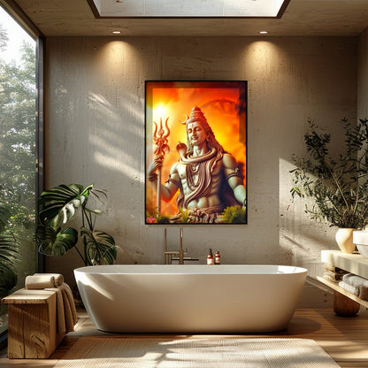 Immerse yourself in the spiritual serenity of this captivating wall art, featuring the majestic for Bathroom