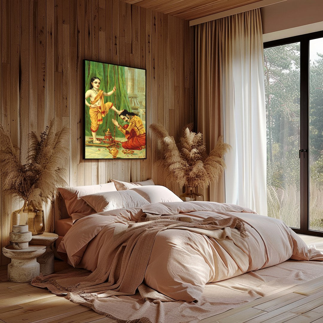 This exquisite piece captures a moment of divine reverence, showcasing intricate details and for Bedroom