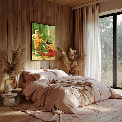 This exquisite piece captures a moment of divine reverence, showcasing intricate details and for Bedroom