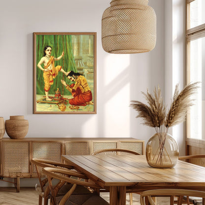 This exquisite piece captures a moment of divine reverence, showcasing intricate details and for Extra Kitchen