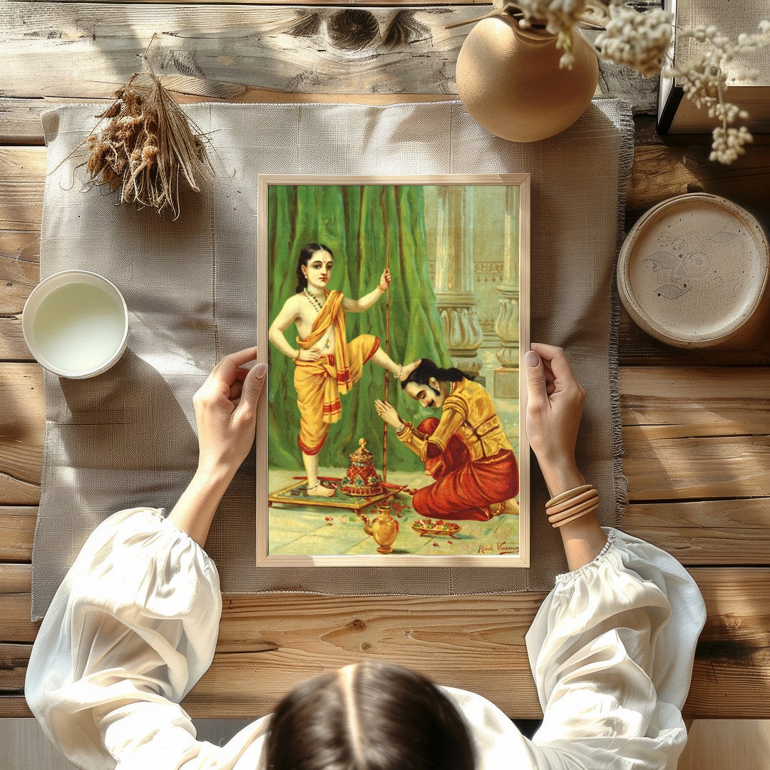 This exquisite piece captures a moment of divine reverence, showcasing intricate details and for Kitchen