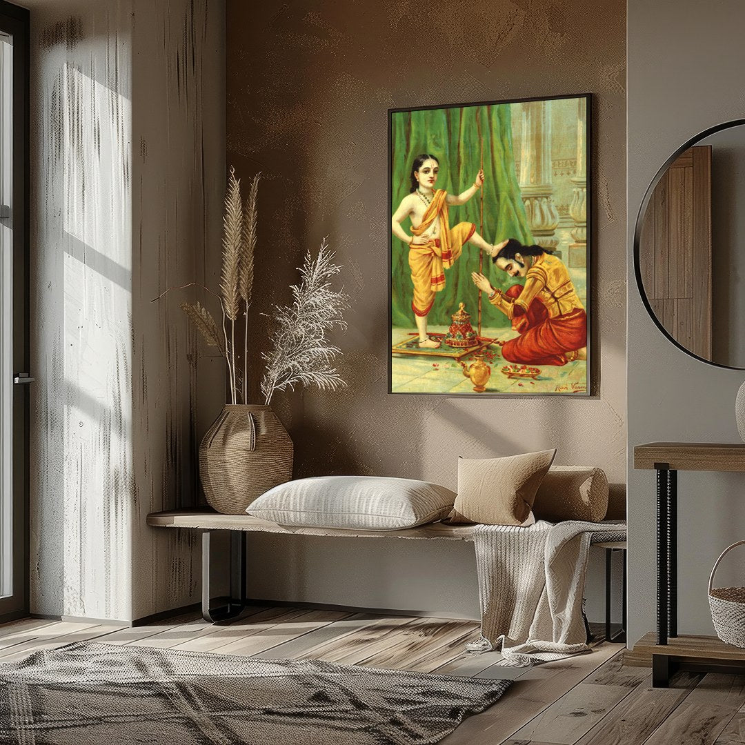 This exquisite piece captures a moment of divine reverence, showcasing intricate details and for loft
