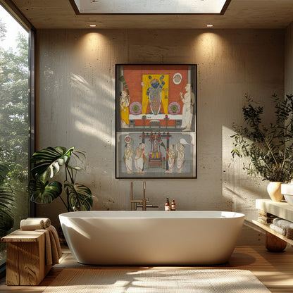 Immerse yourself in the rich cultural tapestry with this exquisite piece of traditional art for Bathroom