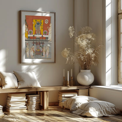Immerse yourself in the rich cultural tapestry with this exquisite piece of traditional art for kitchen